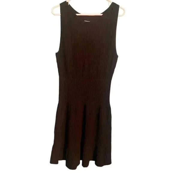 Calvin Klein Ribbed Fit Flare Minimalist Casual Sleeveless Dress - Picture 1 of 6